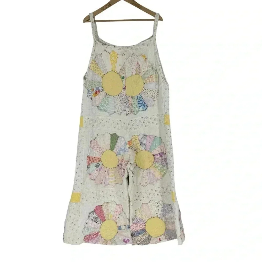 Vintage handmade one of a kind quilt overalls - Picture 2 of 10